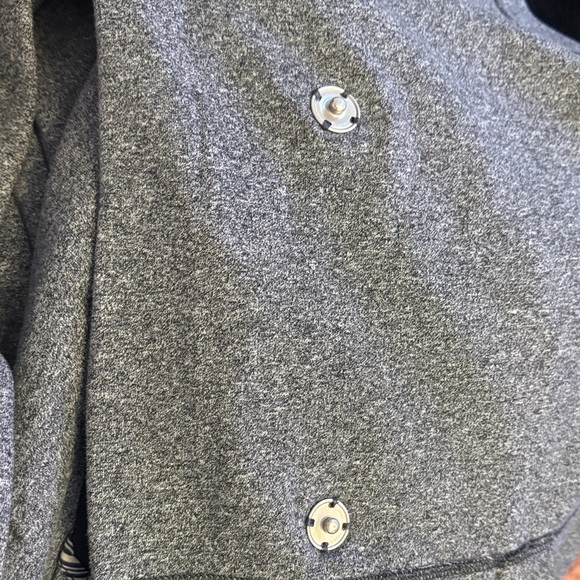 Lululemon Find Your Center Wrap 95% Cotton Hoodie Jacket Snap Front Grey Size 8 - Picture 9 of 9